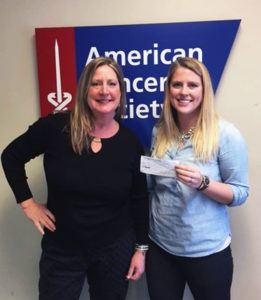 Lisa Brand presents American Cancer Society with check on behalf of PNwRC.